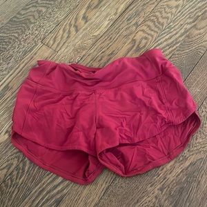 Red lulu lemon shorts